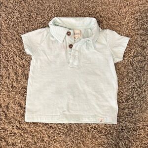 Me & Henry Mint Green and White Striped Polo Shirt in Size 6-9 Months